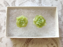 Load image into Gallery viewer, Faux Stone Rose Metal Free Stud Earrings