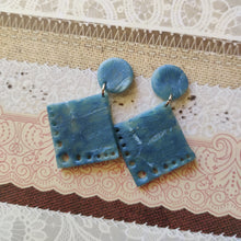 Load image into Gallery viewer, Square Faux Stone Drop Earrings