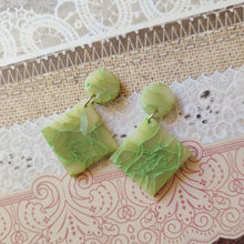 Load image into Gallery viewer, Simple Square Faux Stone Drop Earrings