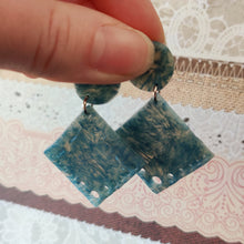 Load image into Gallery viewer, Square Faux Stone Drop Earrings