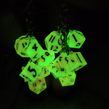 Load image into Gallery viewer, Blue RPG Dice Earrings - 7 Dice Dangle