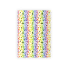 Load image into Gallery viewer, Gift Wrapping Paper Rolls - Rainbow Bubble Design with Black Crystal D100 Dice
