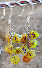 Load image into Gallery viewer, Blue RPG Dice Earrings - 7 Dice Dangle
